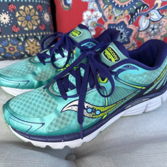 Saucony Womens Kinvara 6 S10282-2 Blue/Mint Green Running Shoes SIZE 10 - Picture 1 of 9